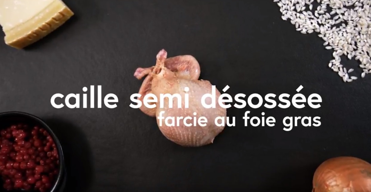 caille semi désossée farcie au foie gras